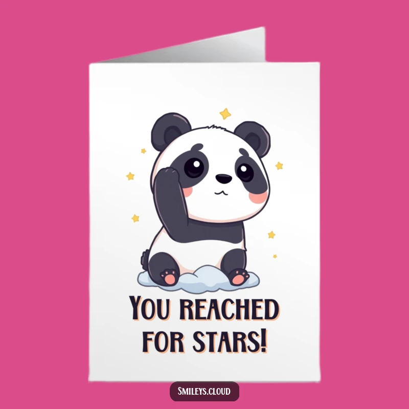 Free Printable Congrats Card: Panda's Stars, Funny Downloadable Gift for Achievements