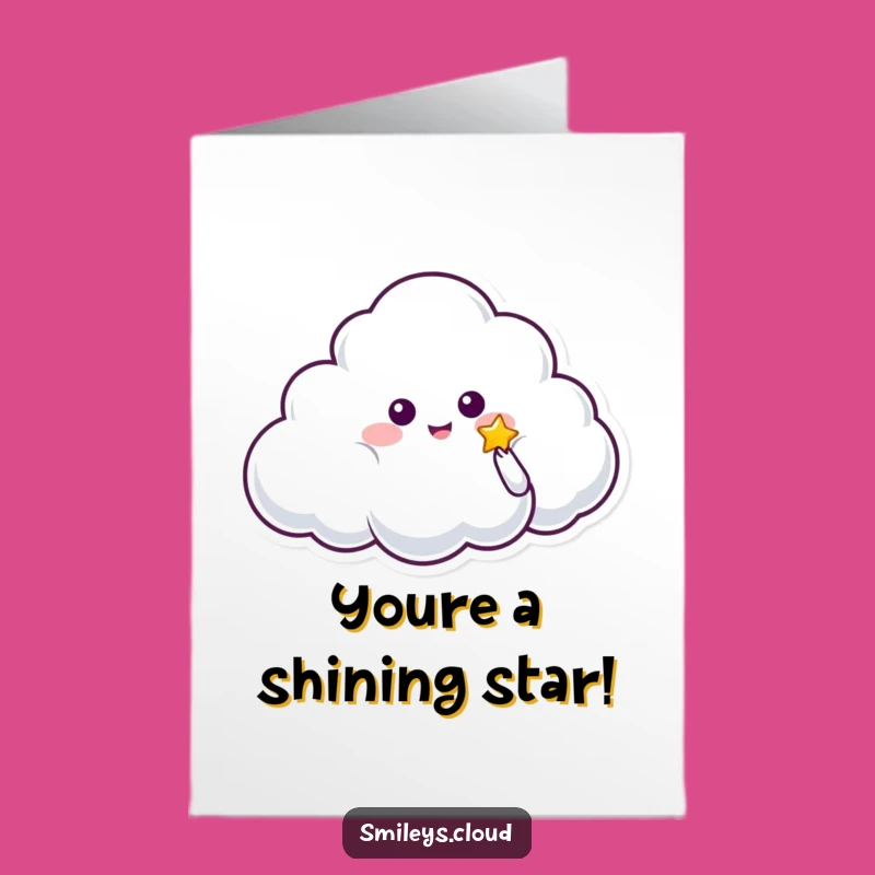 Free Printable Congrats Card: Star-Giving Cloud - Stellar Downloadable Celebration