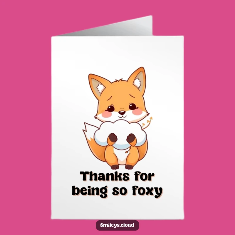 Free Printable Fox Thank You Card: Fox Cloud Balloon Downloadable Appreciation Gift