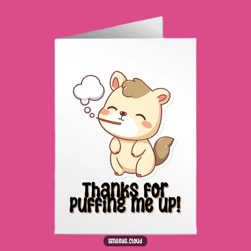 Free Printable Thank You Card: Animal Cloud Puff Humor Downloadable Gift