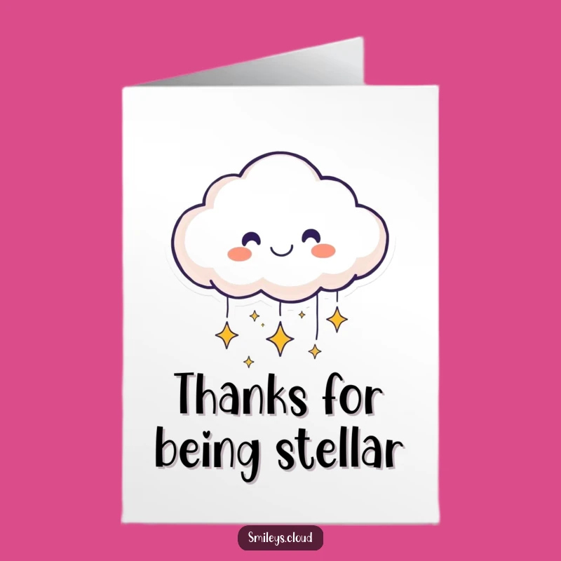 Free Printable Thank You Card: Cloud's Starry Thanks, Funny Downloadable Gift for Gratitude