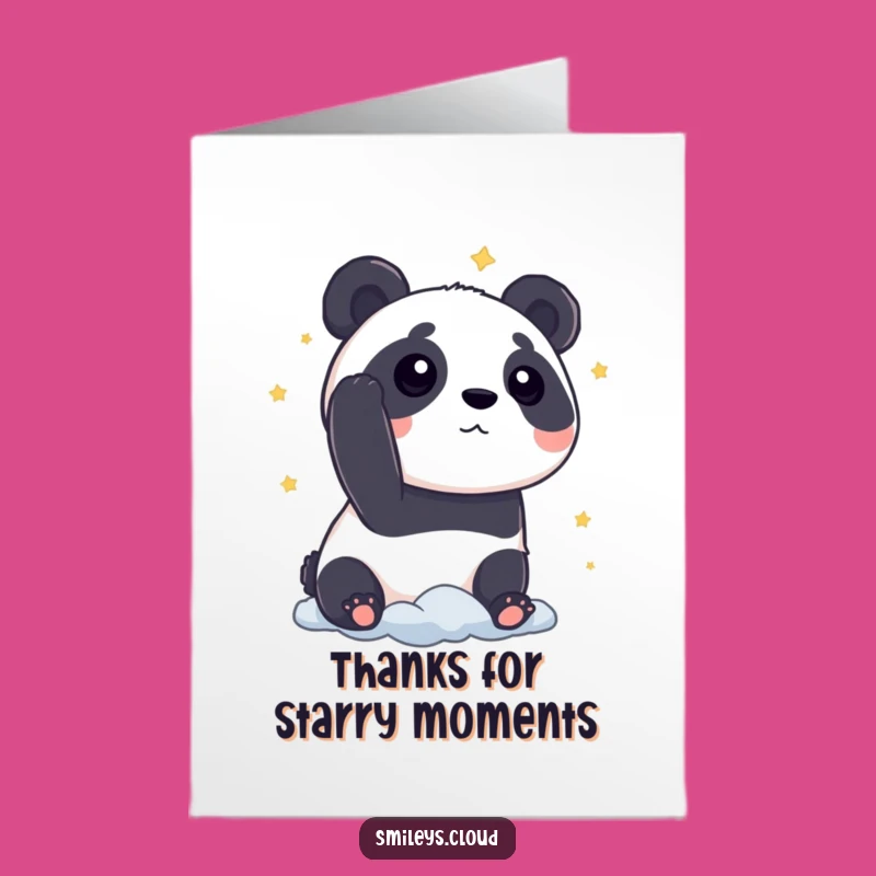 Free Printable Thank You Card: Panda's Stargazing, Funny Downloadable Gift