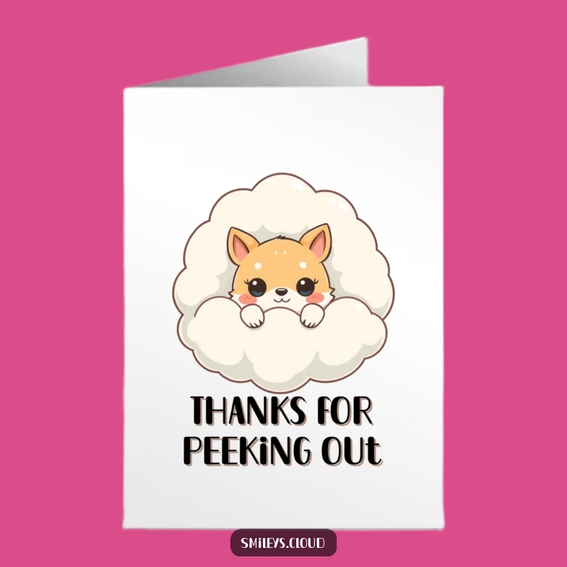Free Printable Thank You Card: Shy Peeking Animal - Adorable Thanks