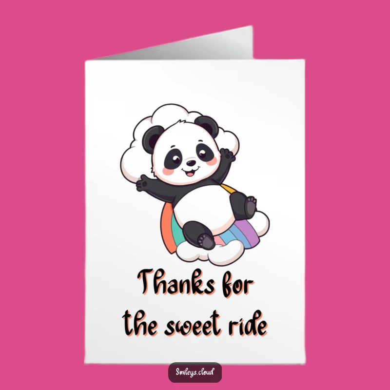 Free Printable Thank You Panda Card - Rainbow Slider