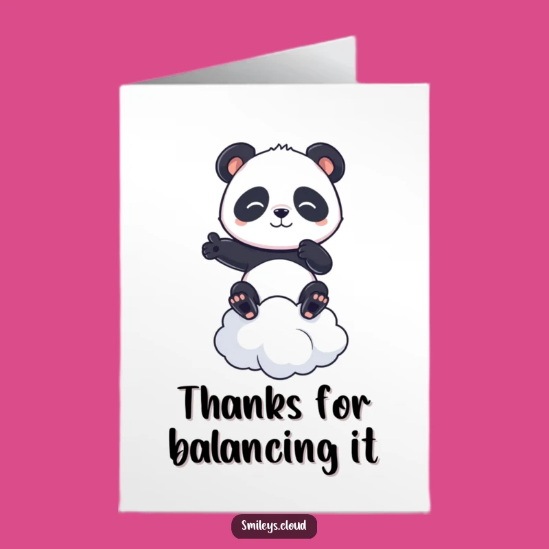 Free Printable Thank You Panda Cloud Card - Humorous Downloadable Gift