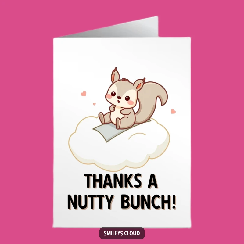 Free Printable Thank You Card: Squirrel Slide Thanks, Downloadable Cheer Gift