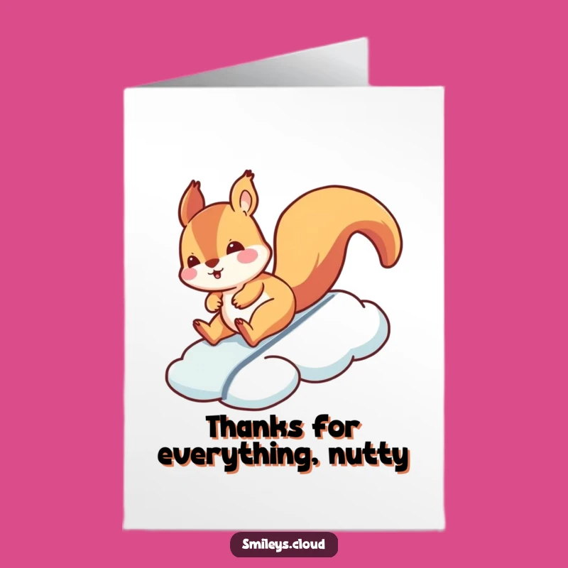 Free Printable Thank You Card: Squirrel's Cloud Slide, Funny Downloadable Gift