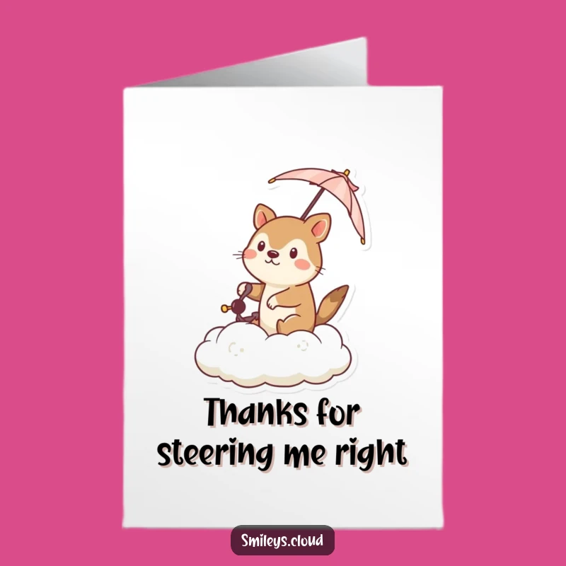 Free Printable Thank You Card: Determined Animal Cloud Steering Humor Gift