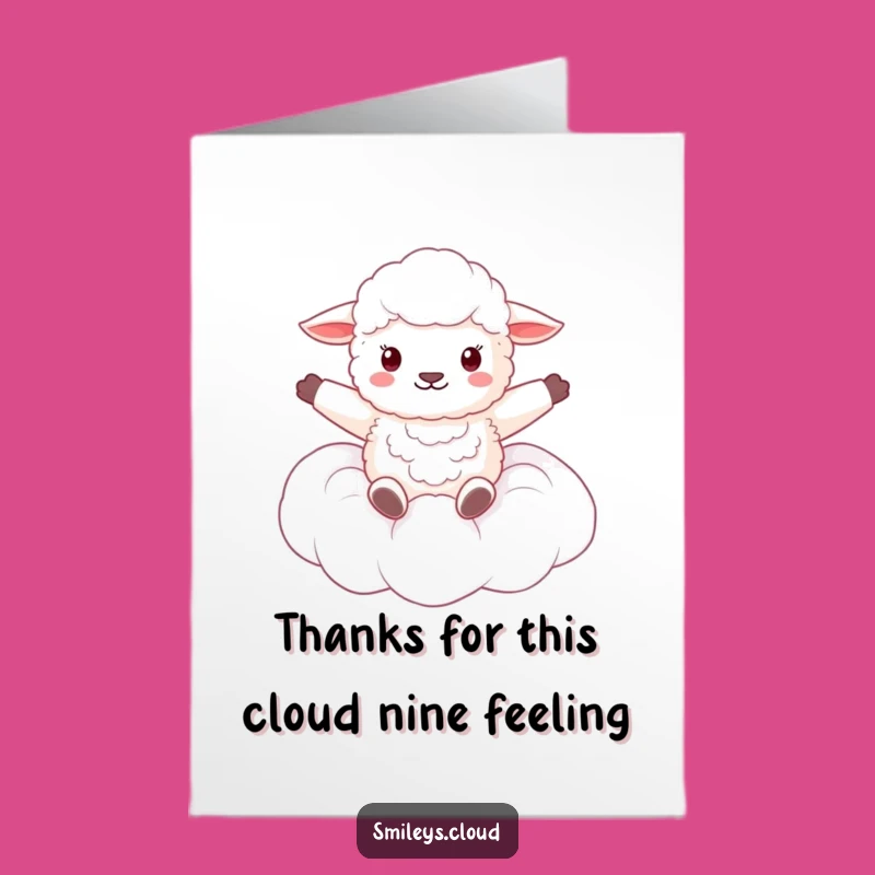 Free Printable Thank You Card: Floating Sheep Grateful Funny Card