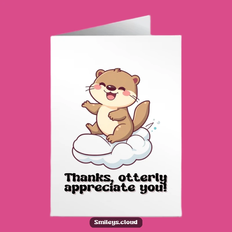 Free Printable Otter Cloud Thank You Card: Funny Downloadable Gift Greeting