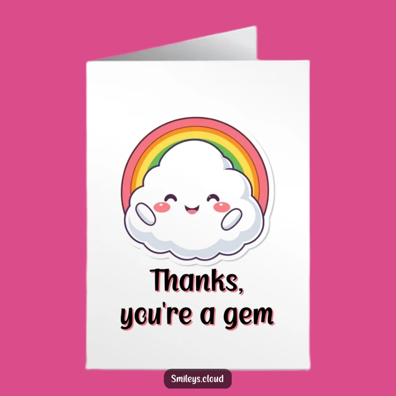 Free Printable Proud Cloud Rainbow Thank You Card - Cheerful Downloadable Gift for Gratitude