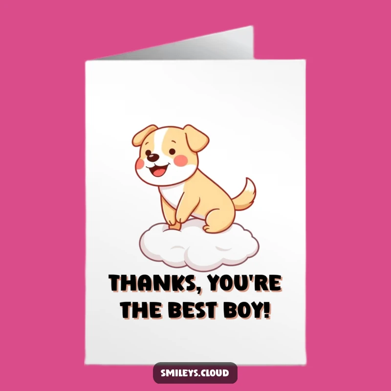 Free Printable Dog Cloud Thank You Card: Funny Downloadable Gift Greeting