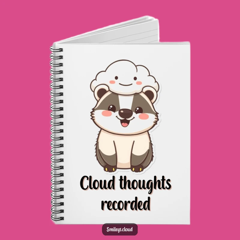 Funny Cheerful Badger Notebook - Jot Down Happy Thoughts