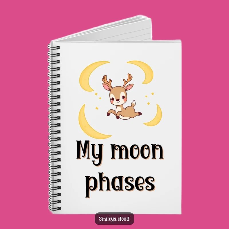 Funny Joyful Deer Moon Notebook - Jot Down Dreams with Celestial Charm!