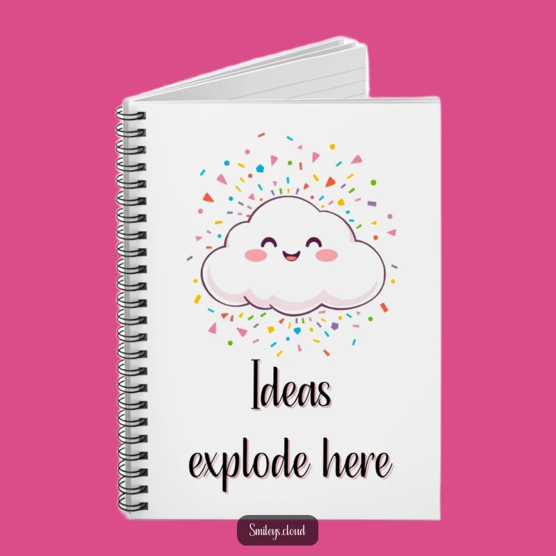 Funny Smiling Cloud Confetti Notebook - Jot Down Celebrations Funny Gift