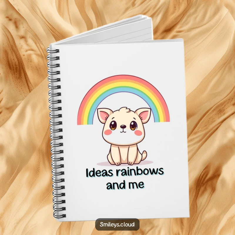 Funny notebook with a shocked animal and a rainbow, designed for capturing ideas and spontaneous thoughts humorously.