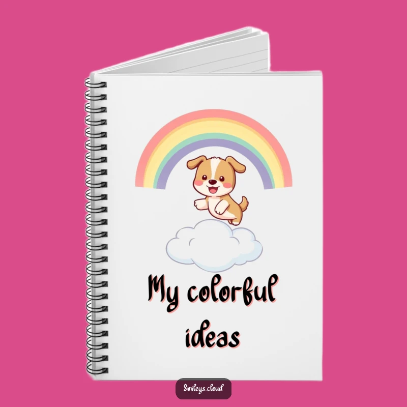 Funny Dog Rainbow Cloud Notebook: Jot Down Adventures and Ideas