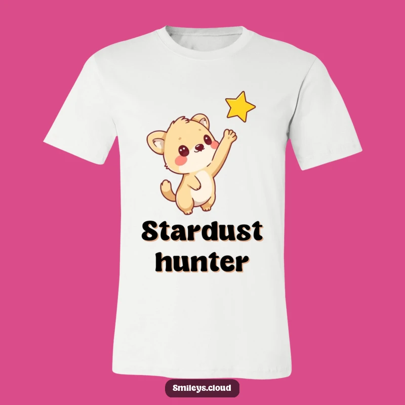 Funny Curious Animal Star T-Shirt: Whimsical Cartoon Tee for Dreamers