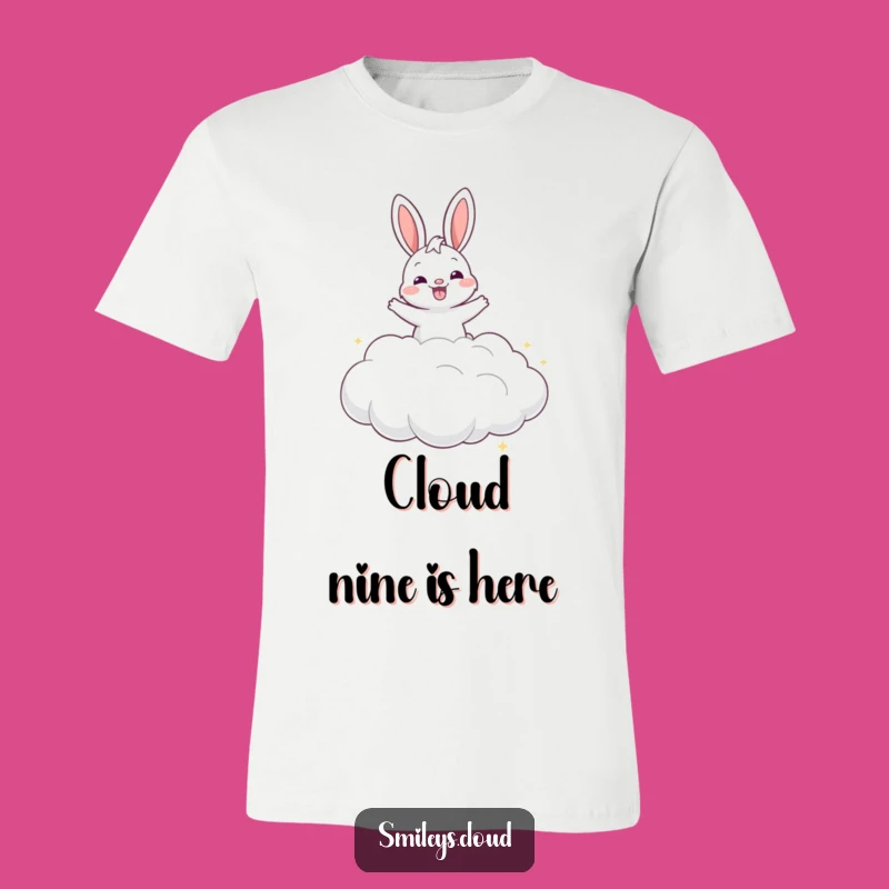 Funny Grinning Bunny Cloud T-Shirt - Happy Bouncing Tee Gift