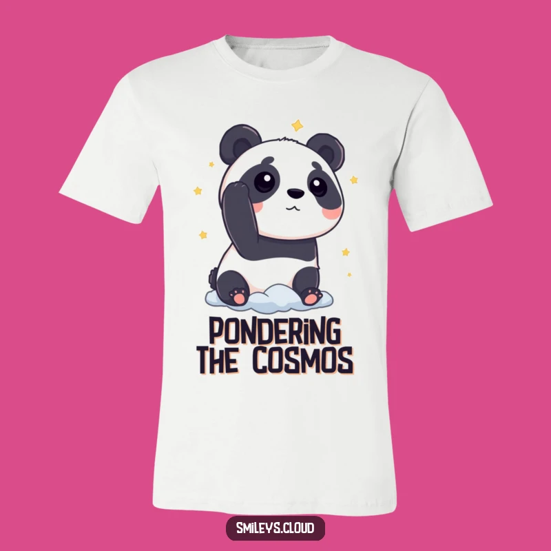 Funny Panda Star Gaze T-Shirt: Curious Explorer's Hilarious Funny Gift
