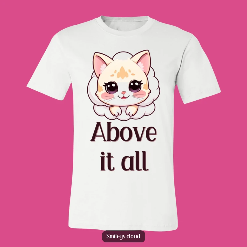Funny Peek-a-Boo Cat Cloud T-Shirt: A Hilarious Gift for Feline Fans