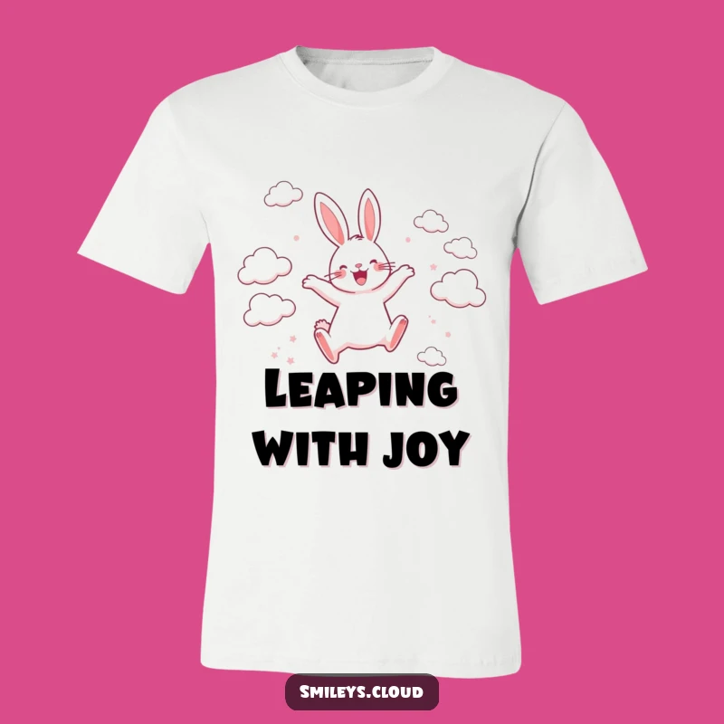 Funny Rabbit Cloud T-Shirt: Bouncing with Joy Tee, Ideal Gag Gift