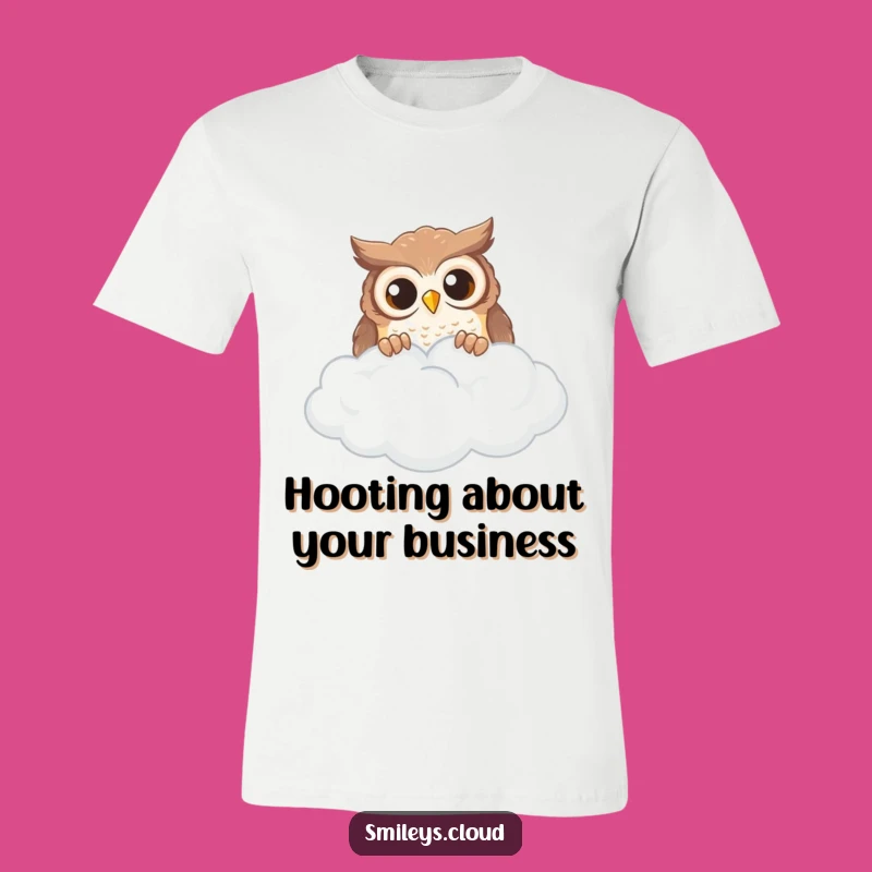 Funny Owl Cloud Peek T-Shirt: Intriguing Tee for Thinkers