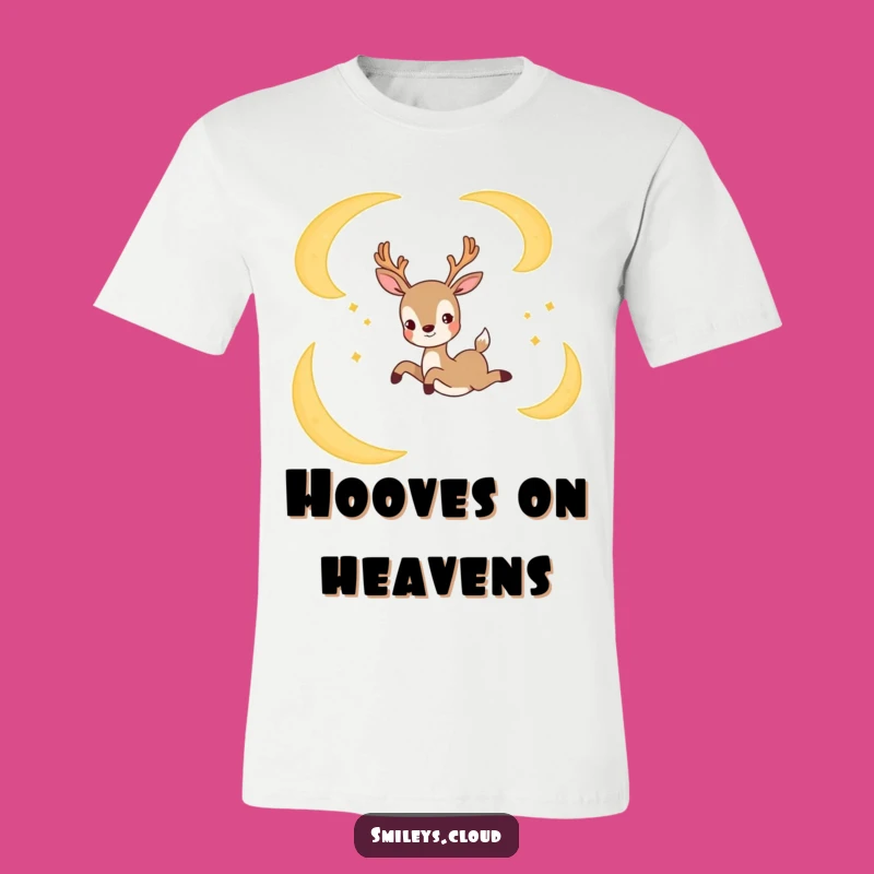 Funny Joyful Deer Moon T-Shirt - Wear Your Magic with Whimsical Style!