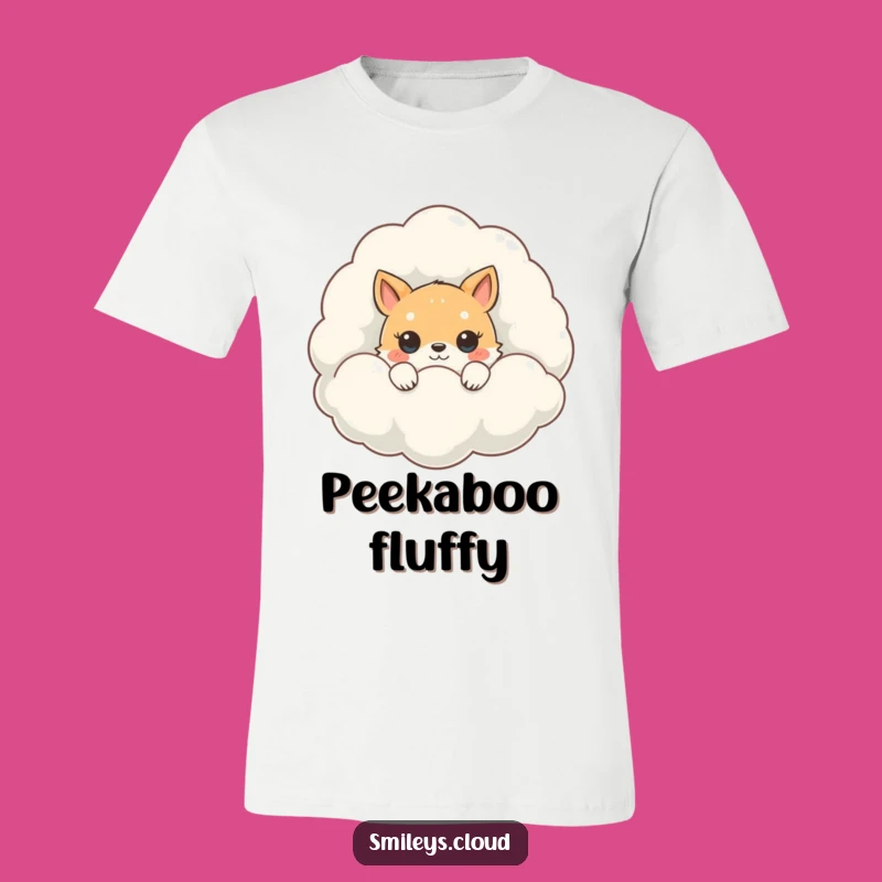 Funny Peeking Animal T-Shirt: Cute Cloud Hide-and-Seek, Adorable Gift Tee