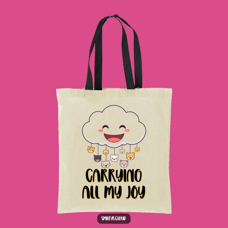 Funny Cloud Tote Bag: Carry Joy with Raining Animal Faces Accessory
