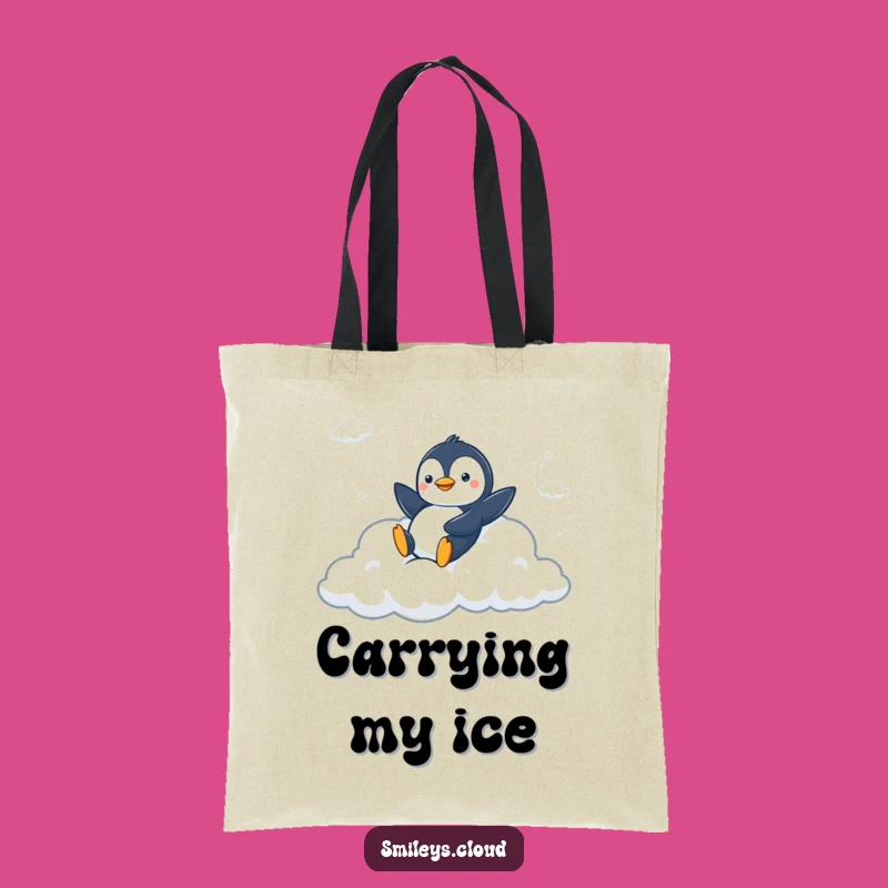 Funny Peppy Penguin Cloud Tote Bag - Carry Your Fun On the Go!