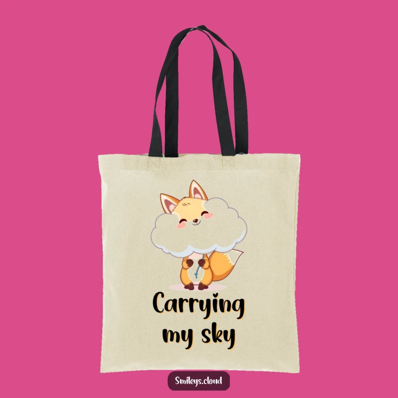 Funny Fox Cloud Balloon Tote Bag: Carry Joy, Whimsical Everyday Style