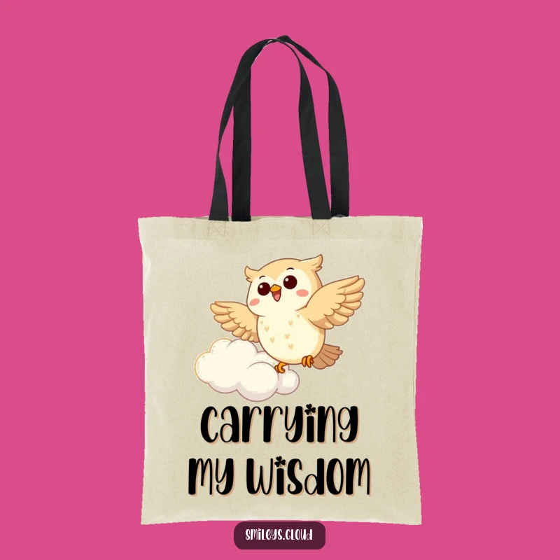 Funny Joyous Owl Soaring Tote Bag: Stylish & Hilarious Gift for Shoppers