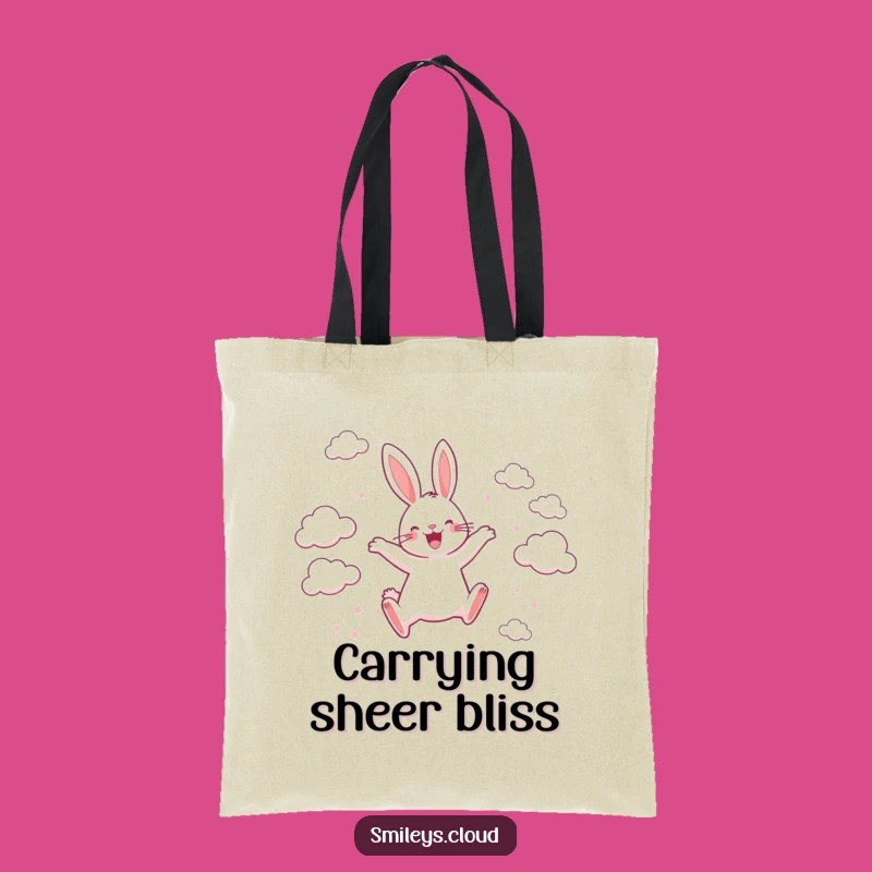 Funny Rabbit Cloud Tote Bag: Carry Your Joy Everywhere