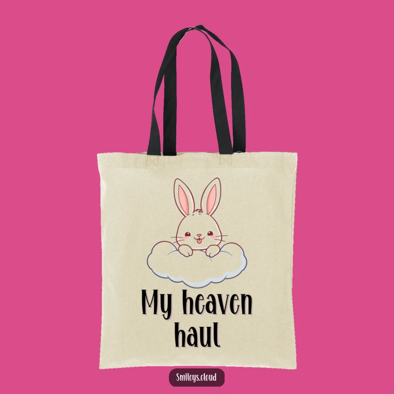 Funny Cheerful Rabbit Cloud Tote Bag - Cute Accessory, Adorable Gift