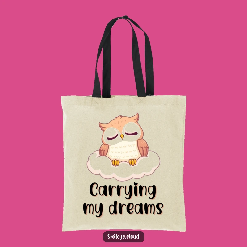 Funny Content Owl Tote Bag: Carry Your Essentials with this Sleepy Cloud Design