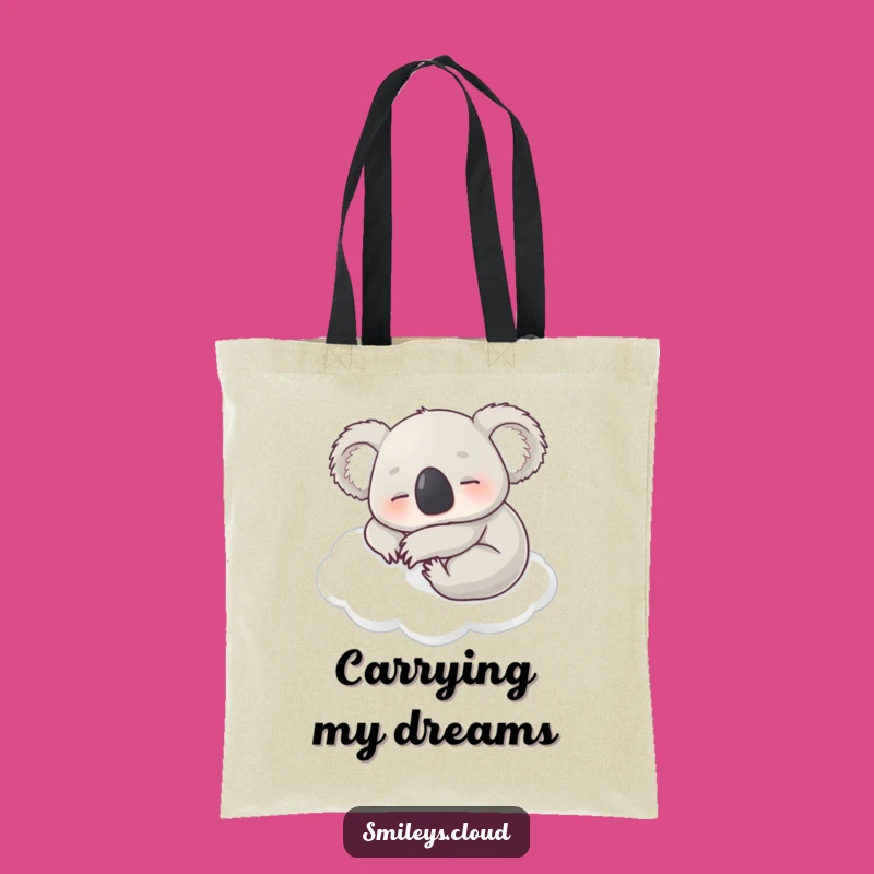 Funny Contented Koala Nap Tote Bag - Carry Your Calmness Everywhere!