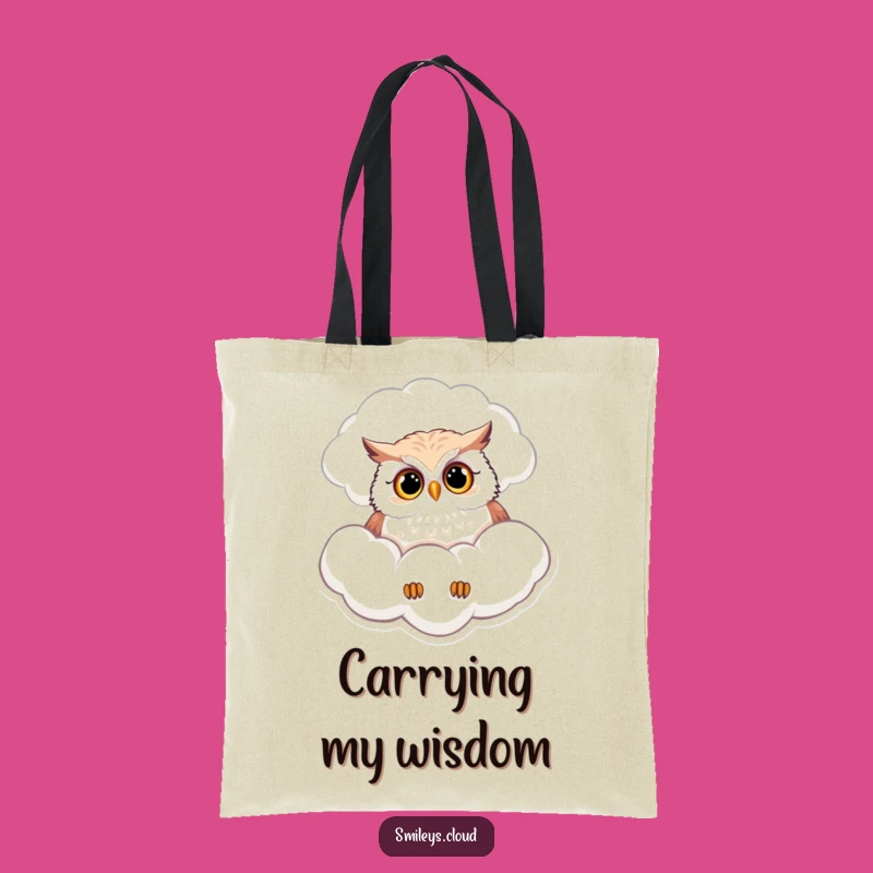 Funny Curious Owl Cloud Tote Bag - Carry Your Curiosity Everywhere!