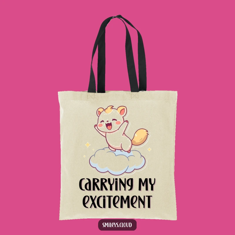 Funny Energetic Cloud Animal Tote - Carry Your Fun Wherever You Go!