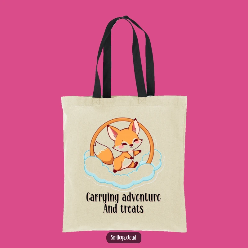 Funny Fox Cloud Hoop Tote Bag: Carry Your Playfulness