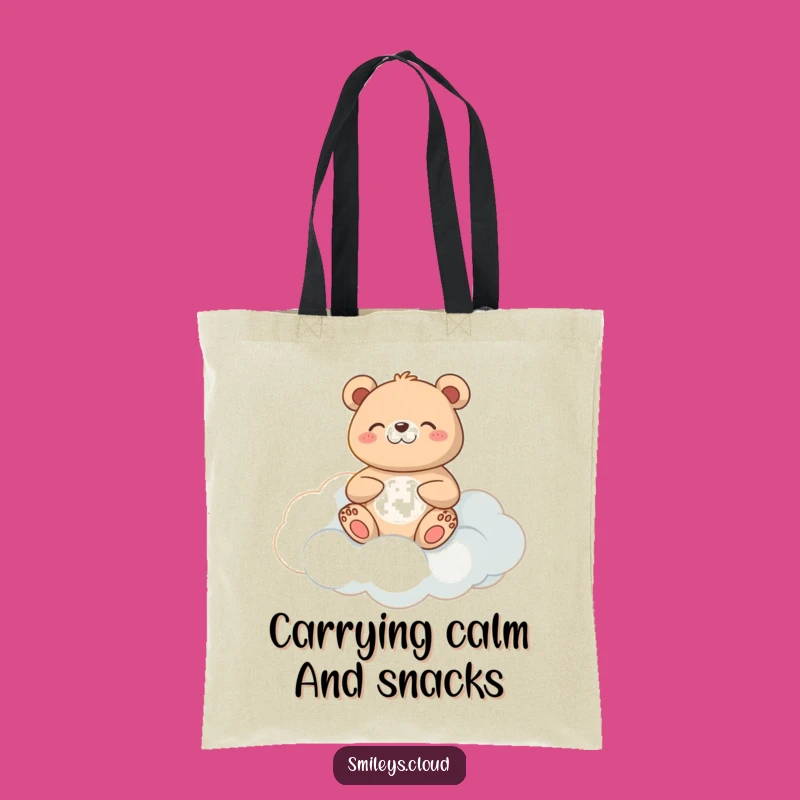Funny Meditating Bear Tote Bag: Carry Your Calm