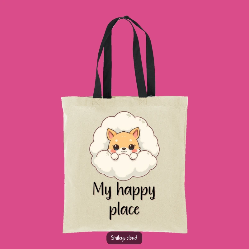 Funny Peeking Animal Tote Bag: Cute Cloud Surprise, Practical & Adorable Gift